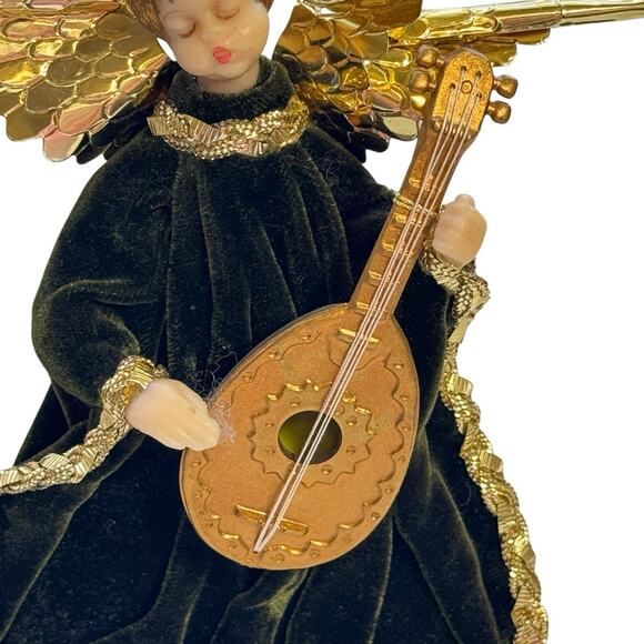 Vintage Koestel West Germany Wax Angel Tree Topper With Instrument 9” Christmas - Picture 3 of 10
